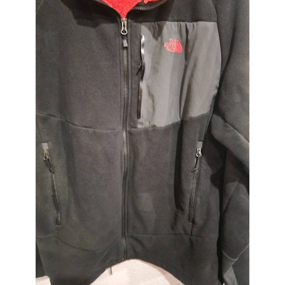The North Face Denali 2 Fleece Jacket Mens XL‎ Black Red Sherpa Lined Full Zip